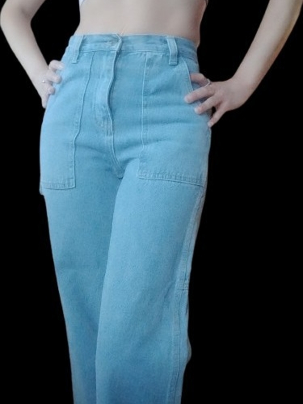 High-Rise Light Blue Straight-Leg Women's Jeans
